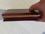 Женский кожаный кошелек HASSION на молнии (лакированная кожа, бордовый), фото №4