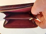 Женский кожаный кошелек HASSION на молнии (лакированная кожа, бордовый), фото №5