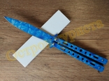 Нож бабочка складной нож балисонг Blue Camo, фото №2