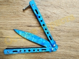 Нож бабочка складной нож балисонг Blue Camo, numer zdjęcia 5