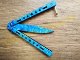 Нож бабочка складной нож балисонг Blue Camo, фото №6