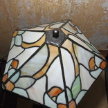 Настольная лампа Лев Tiffany. Витражный абажур, бронза Art Deco 1920e Франция, фото №8