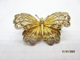 Butterfly silver 800 filigree gilding vintage, photo number 3