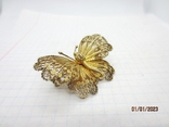 Butterfly silver 800 filigree gilding vintage, photo number 4