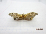 Butterfly silver 800 filigree gilding vintage, photo number 6