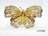 Butterfly silver 800 filigree gilding vintage, photo number 2