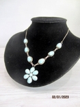 Necklace, Silver 925, Natural Aquamarine Vintage, photo number 2