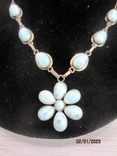 Necklace, Silver 925, Natural Aquamarine Vintage, photo number 3