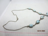 Necklace, Silver 925, Natural Aquamarine Vintage, photo number 7