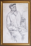 Соцреализм. Портрет сельского труженика, карандаш. Рисунок с натуры, 1970-е, фото №2