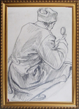 Соцреализм. Следователь при исполнении, карандаш. Рисунок с натуры, 1970-е, фото №2