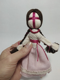 Лялька мотанка, що з легкістю вміщається в долоню. Обережна лялька, фото №6
