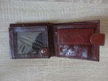 Мужской кожаный кошелек Hassion (коричневый), фото №4