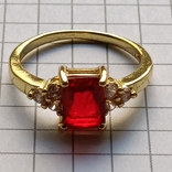 Ring with ruby stone, costume jewelry, photo number 9