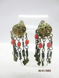 Vintage filigree earrings with corals, photo number 2