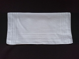 Носовой № 4-л10 платок мужской носовой белый с полоски по краю в тон, photo number 3