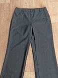 Красивые брюки женские прямые средняя посадка т. серые меланж, photo number 3