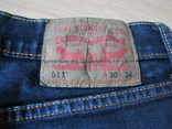 Модные мужские зауженные джинсы Levis 511 оригинал в хорошем состоянии, фото №7