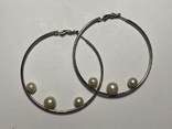 Hoop earrings (congo) with pearls, photo number 3