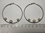 Hoop earrings (congo) with pearls, photo number 7