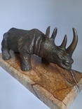 Rhinoceros. Bronze. Sculpture. Marble., photo number 3