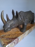 Rhinoceros. Bronze. Sculpture. Marble., photo number 5