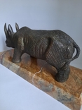 Rhinoceros. Bronze. Sculpture. Marble., photo number 7