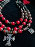 Necklace, zgarda, corals, Hutsul crosses, photo number 3