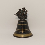 Винтажный вызывной колокольчик Германия колокол бронзовый колокольчик корабль парусник, photo number 2