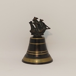 Винтажный вызывной колокольчик Германия колокол бронзовый колокольчик корабль парусник, photo number 4