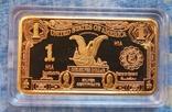 КОПІЯ Зливок золота USD 1 Dollar Gold Bar 1 Oz, фото №2