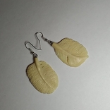 Carved earrings from mammoth tusk, photo number 2