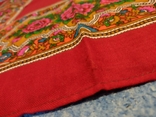 Red woolen scarf with Ukrainian ornament, photo number 5