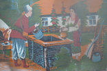 Old Ukrainian painting "Cossack with a girl at the well". Cardboard, butter. Size 88x60 cm., photo number 8