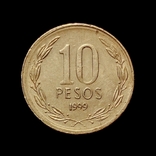 Чили 10 песо 1999 г., фото №3