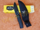 Охотничий Нож Buck 009 Black с чехлом 56HRC 440C реплика, фото №2