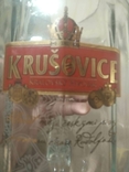 Красивая коллекционная стеклянная пивная кружка на 1 л Krusovice, фото №3
