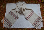 Embroidered towel "Roses". Hemp cloth. Cross-stitching, twisting. 328x45, photo number 6