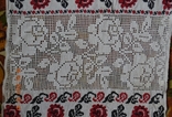 Embroidered towel "Roses". Hemp cloth. Cross-stitching, twisting. 328x45, photo number 2