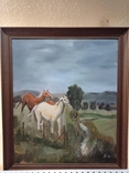 Antique painting "Horses", oil, Germany. Original., photo number 4