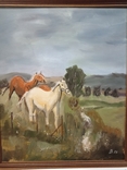 Antique painting "Horses", oil, Germany. Original., photo number 6