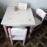 Новий дитячий стіл з 2-ма стільцями з ручним розписом., фото №2