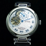 Men's wristwatch Wandolec regulator Leonville Swiss, semi-skeleton with crystals, photo number 4
