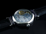 Men's wristwatch Wandolec regulator Leonville Swiss, semi-skeleton with crystals, photo number 9