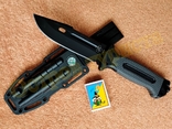 Тактический нож Cоlumbia 4038A Grey c пилой компасом огнивом точилкой стеклобоем 27 см, photo number 10