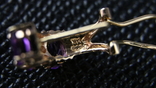 Gold earrings, 585, amethyst, William Lam Co, USA, 4.6 g, photo number 8