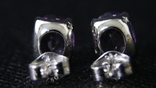 Gold stud earrings with amethyst, 750, 4 g, photo number 5