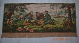 Tapestry "Hunters at Rest". Vintage. Production of GDRs. USSR. Size 154x63(70) cm. No1, photo number 3