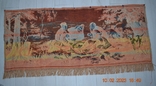 Tapestry "Hunters at Rest". Vintage. Production of GDRs. USSR. Size 154x63(70) cm. No1, photo number 7