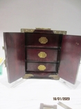 Vintage casket chinese lacquer wood jade, photo number 9
